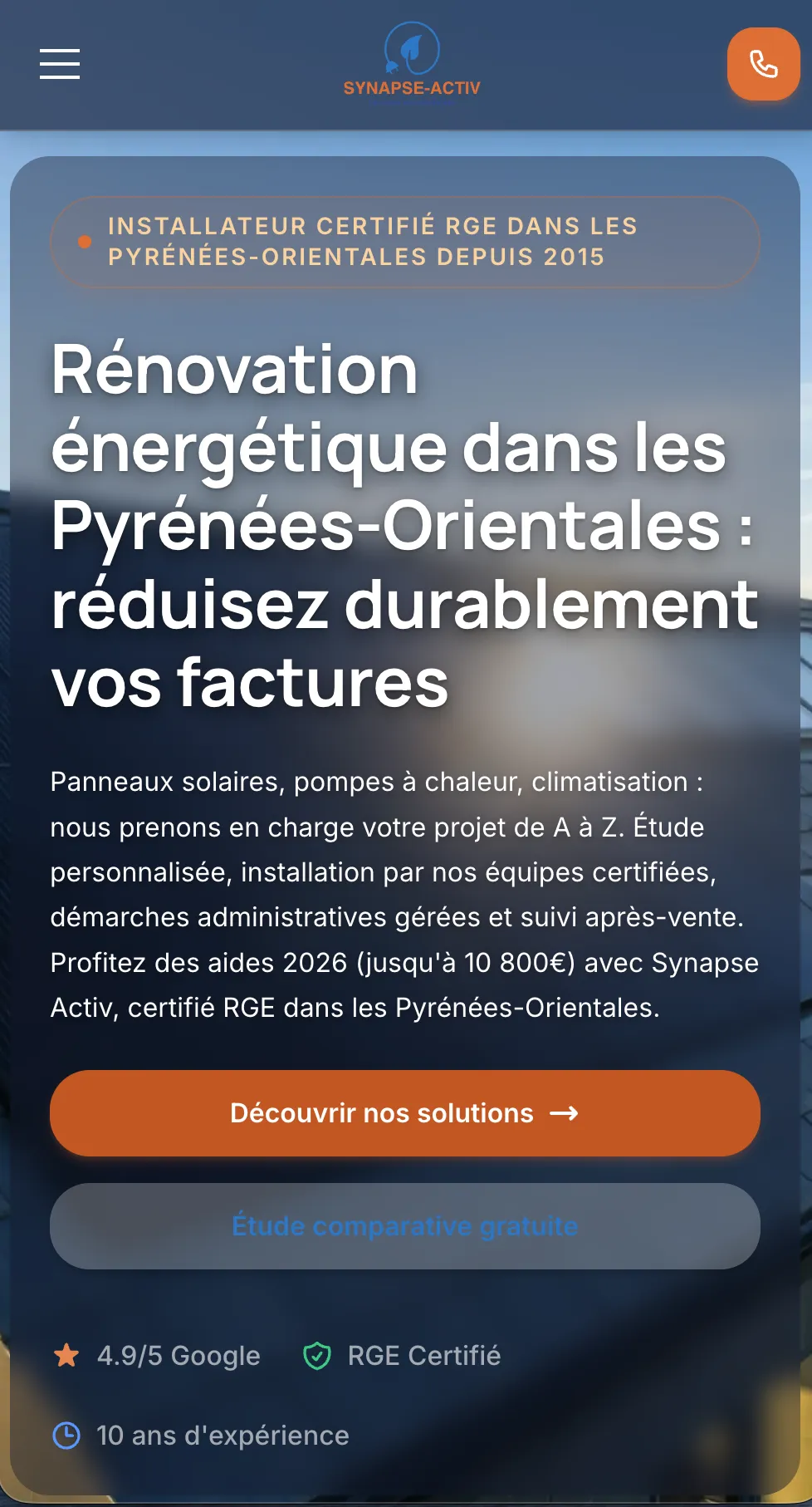 Version mobile Synapse Activ